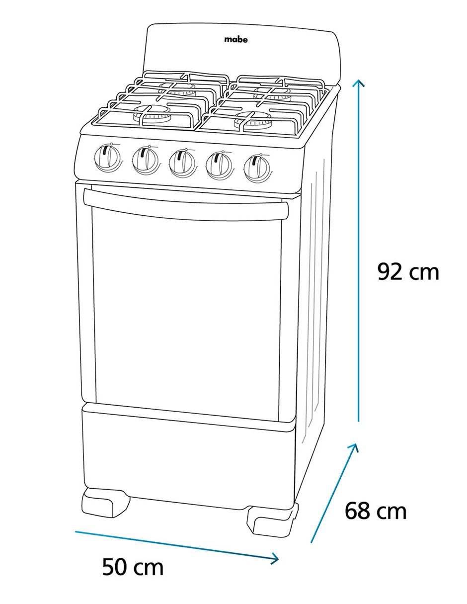 Estufa de piso 50 cm EM5022BAPN1 de 4 quemadores 10