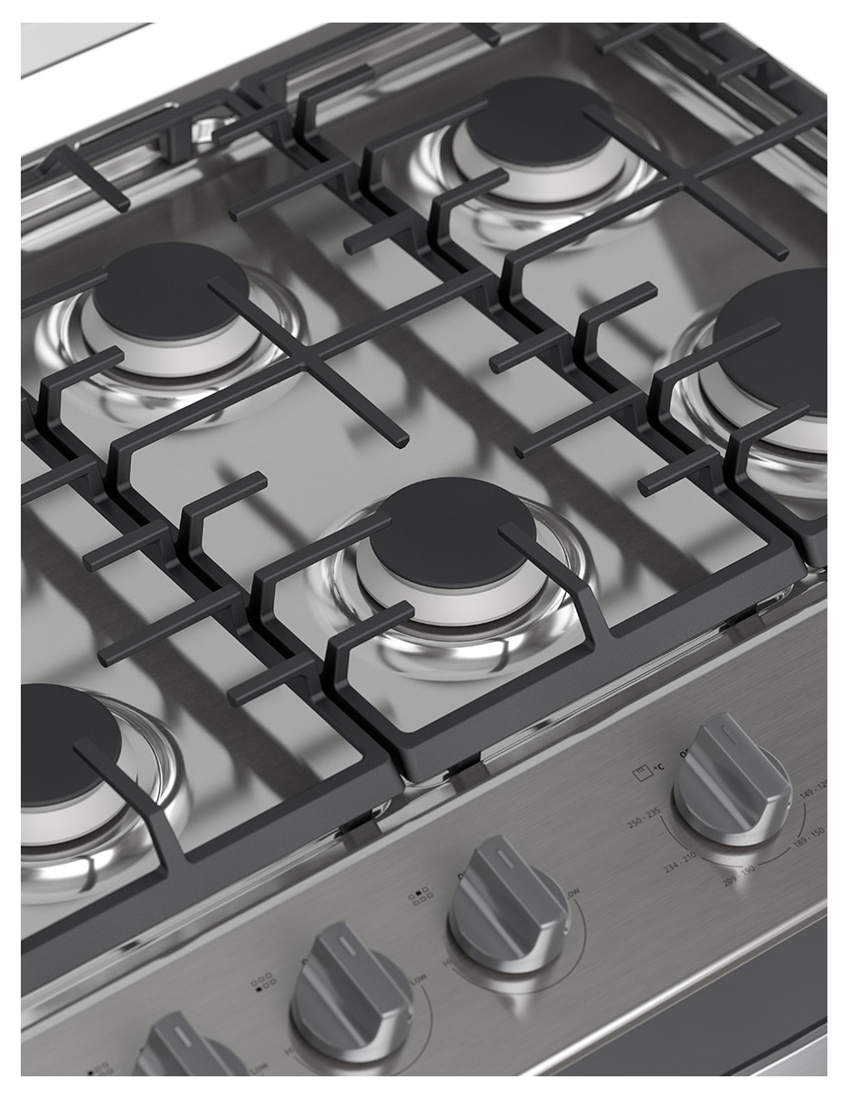 Estufa de piso a Gas natural/lp 76 cm WFR5200D de 6 quemadores 3
