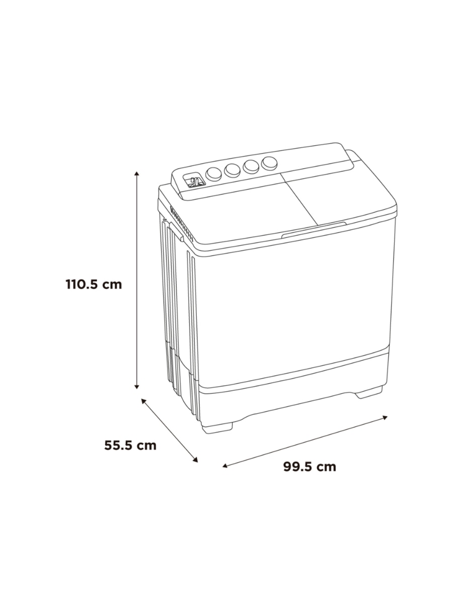 Lavadora 22 kg manual carga superior mt100w220/w-mx 6