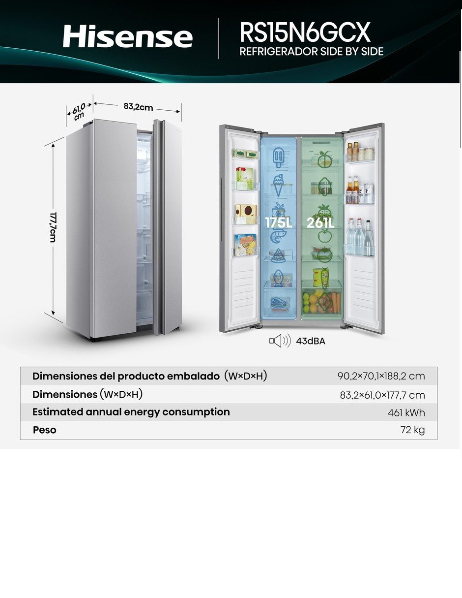 Refrigerador 15 pies cúbico no frost RS15N6GCX 8
