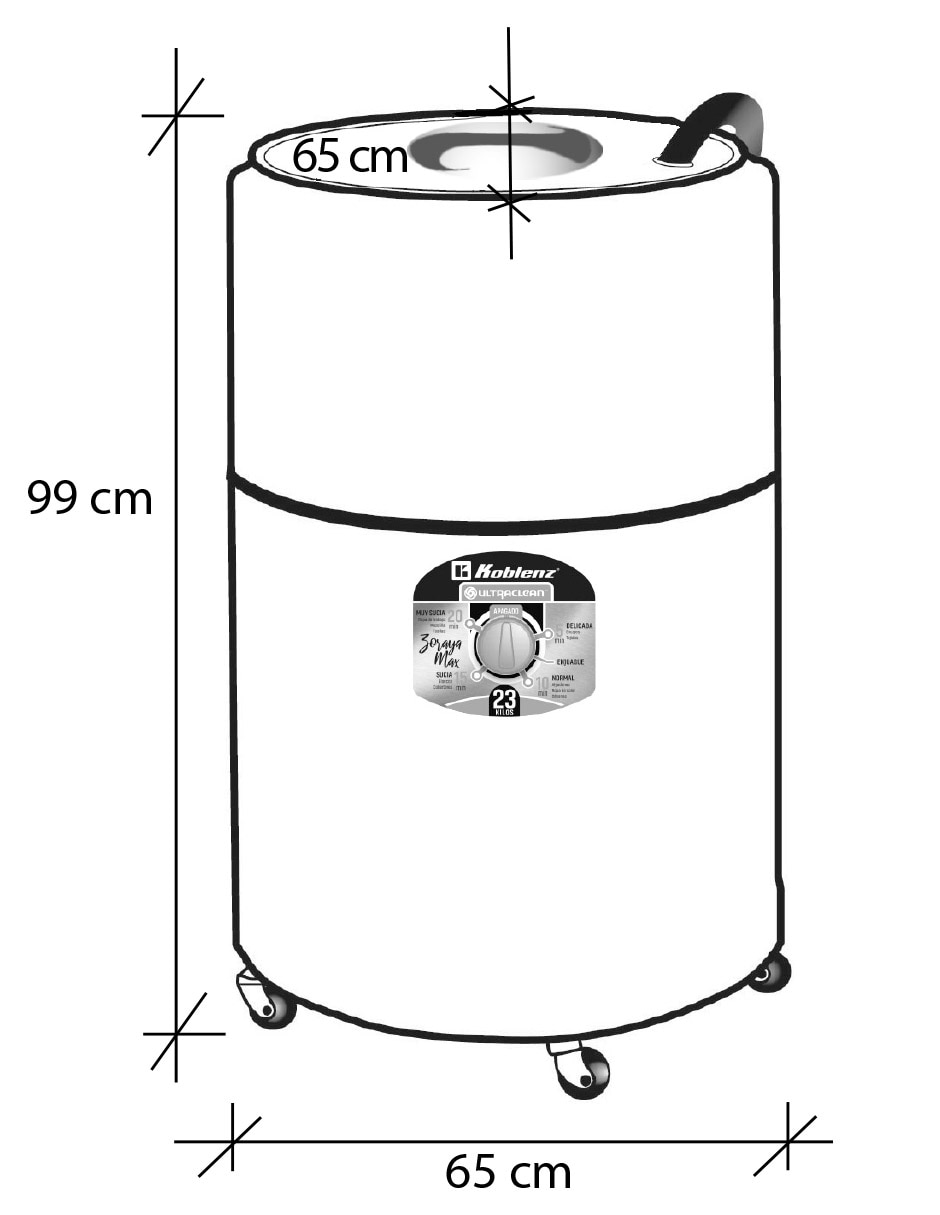Lavadora 23 kg semiautomática carga superior lr-2313p zoraya max 6