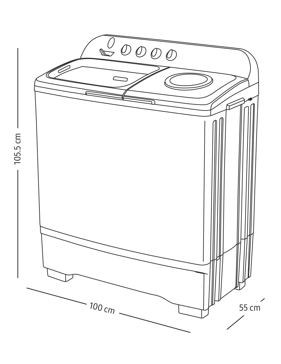 Lavadora 18 kg semiautomática carga superior wt18k5200mb/ax 10