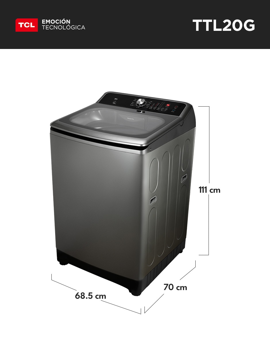 Lavadora 20 kg automática carga superior ttl20g 9