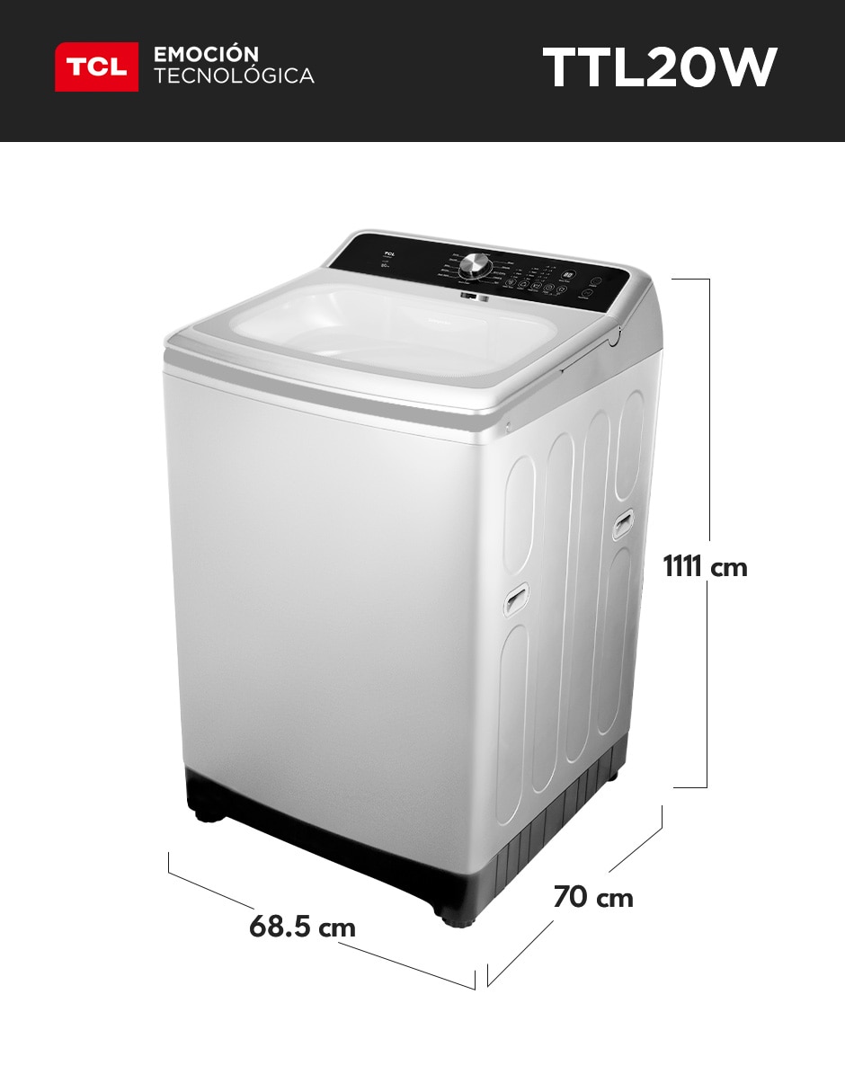 Lavadora 20 kg automática carga superior ttl20w 6