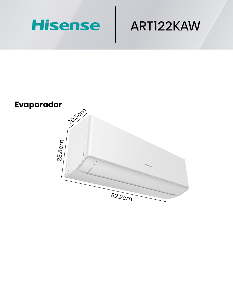 Aire acondicionado mini split frío 12000 BTU
ART122KAW 220 V 3